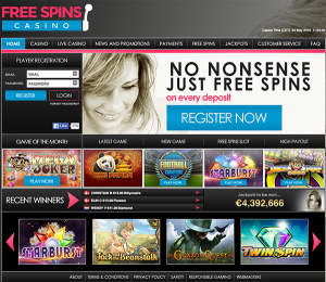 free spins casino lobby